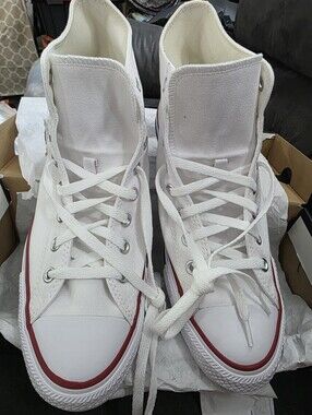 Converse All Star Hi Top White Sneakers Box